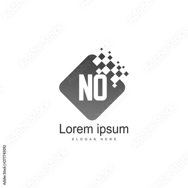 Fototapeta Initial NO logo template with modern frame. Minimalist NO letter logo vector illustration
