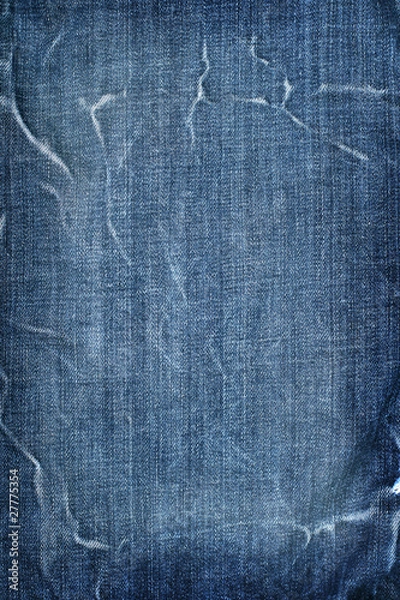 Obraz Cotton blue jeans texture background