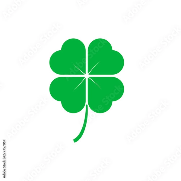 Fototapeta Four Leaf Clover St. Patrick Day Icon Vector Illustration - Vector