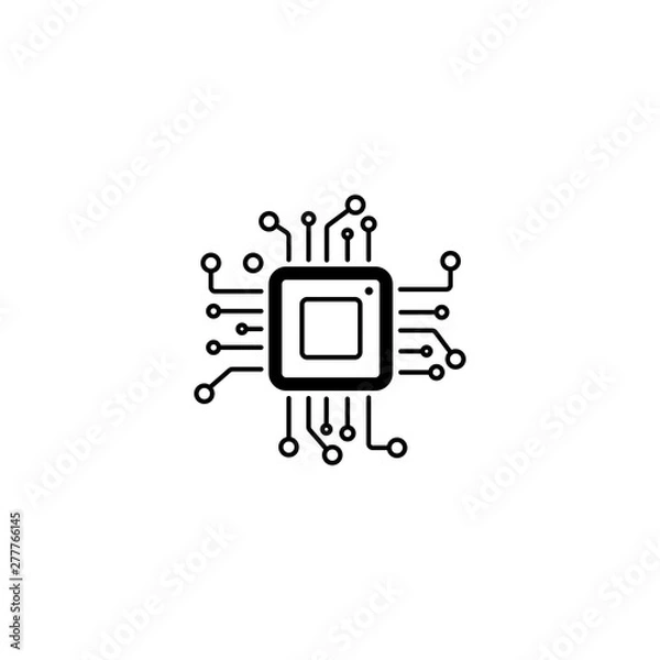 Obraz cpu processor icon template vector illustration - vector