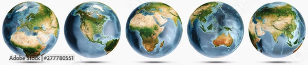 Obraz Planeta Ziemia jasny zestaw globu