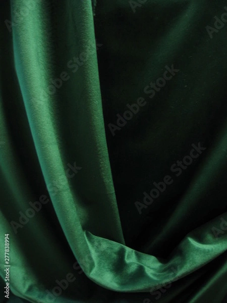 Obraz velvet drape emerald green
