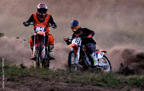 Fototapeta Details of debris in a motocross race