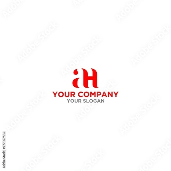Fototapeta Simple AH Logo Design Vector