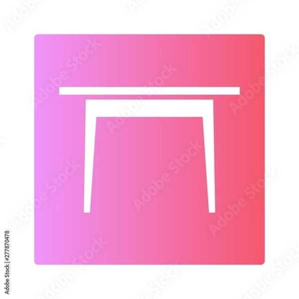 Fototapeta Table silhouette vector icon on color gradient background