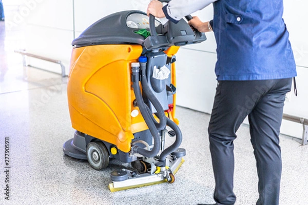 Fototapeta floor care with machine