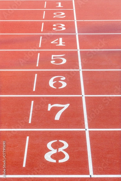 Fototapeta running track with numbers
