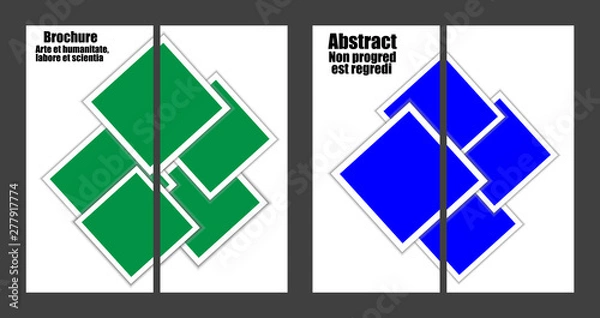 Fototapeta Images for brochure or poster of squares and shadows. Two images make up one. Set of four images.