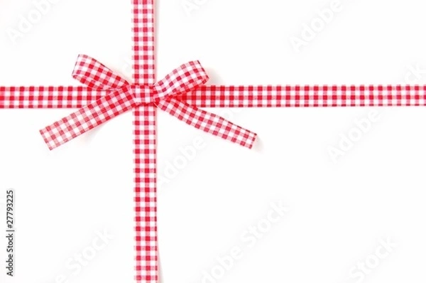 Obraz 赤いチェックのリボンのプレゼント