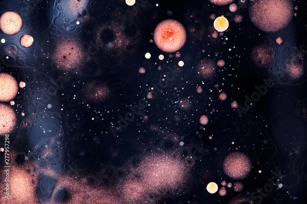 Obraz Liquid bubbles abstract background. Macro photography