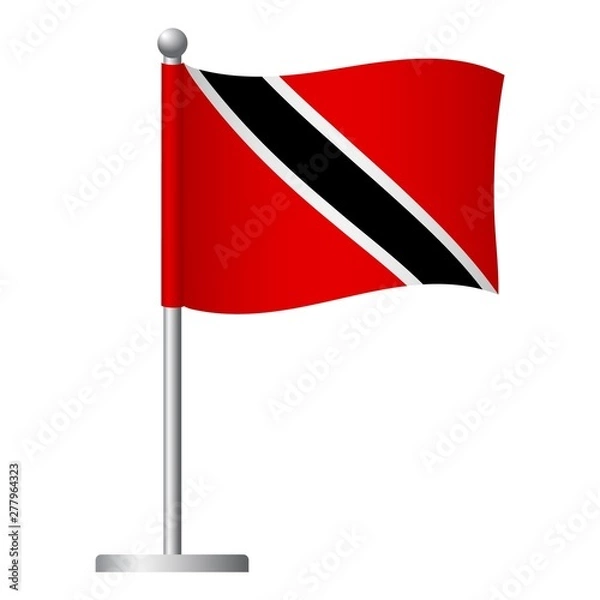 Fototapeta Trinidad and Tobago flag on pole icon
