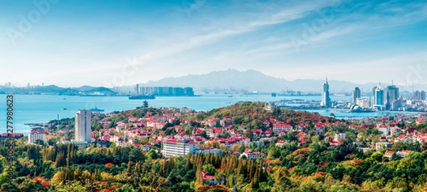 Fototapeta Skyline of Architectural Landscape in Old Town of Qingdao..