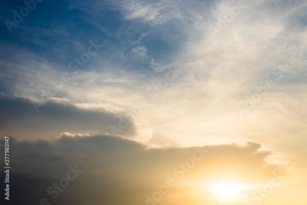 Obraz colorful dramatic sky with cloud at sunset.