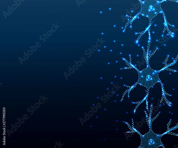 Obraz neuron, star, polygon, blue b-ground 6