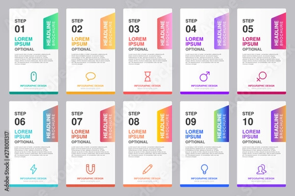 Fototapeta  infographic step design template for business 10 step