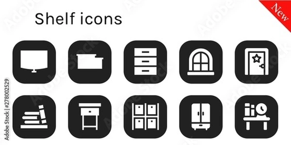 Fototapeta shelf icon set