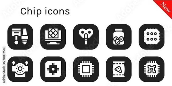 Fototapeta chip icon set