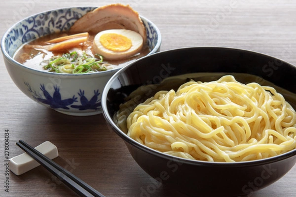 Obraz つけ麺のたまごとチャーシューとメンマ付き