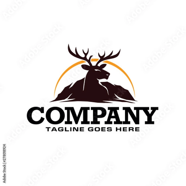 Obraz Mountain Deer Hunter Logo