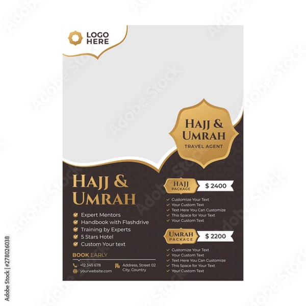 Fototapeta islamic flyer template with pattern