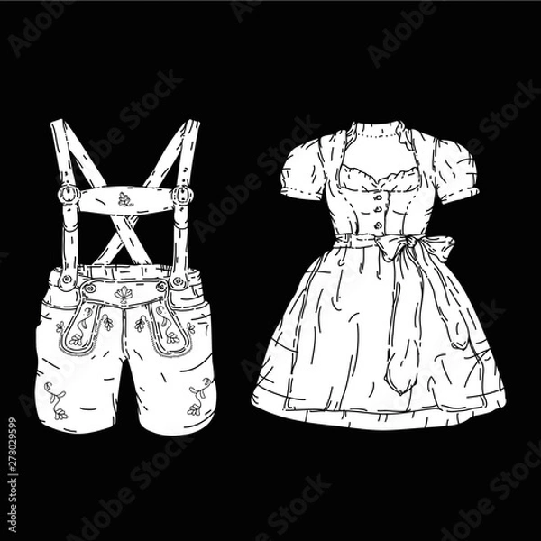 Obraz trachtenmode set lederhose dirndl