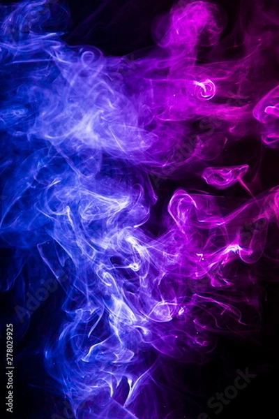 Fototapeta Colored smoke on black background