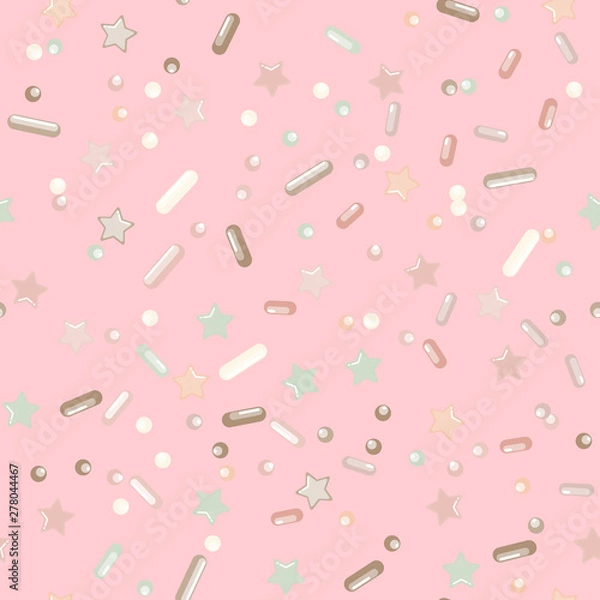 Fototapeta Sprinkle Cupcake Donut Topping. Seamless Pattern 