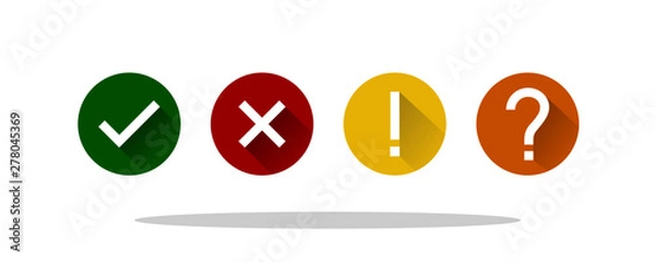 Fototapeta Check mark and X icon in trendy flat style. Yes No symbol for your web site design, logo, app, UI Vector EPS 10. - Vector