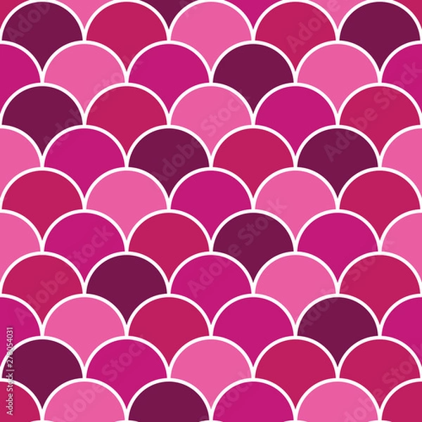 Fototapeta Vector Pink Fish Scales Seamless Repeat Background Pattern