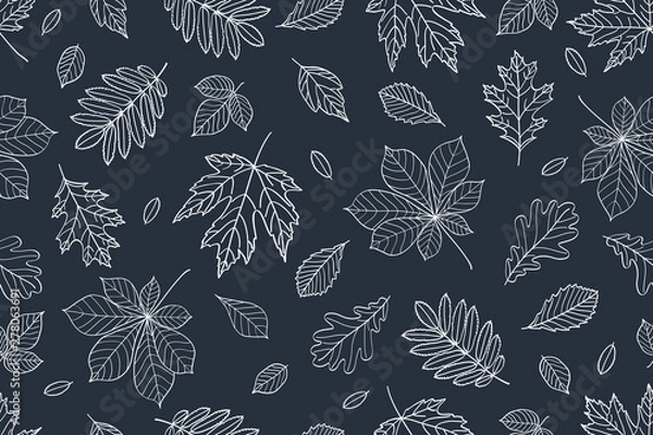 Fototapeta Autumn seamless pattern for textile, wallpapers, gift wrap and scrapbook. Vector illustration. 
