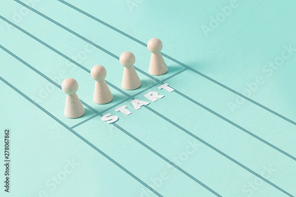 Obraz Start line and Figures