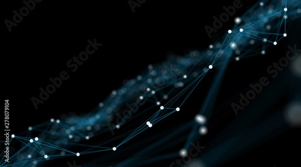 Fototapeta Abstract background consisting of points and lines