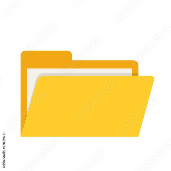 Obraz Empty yellow web computer folder for design on white, stock vector illustration