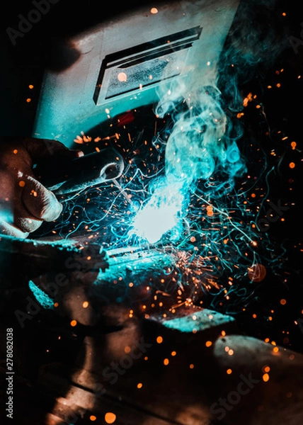 Obraz green welding smoke