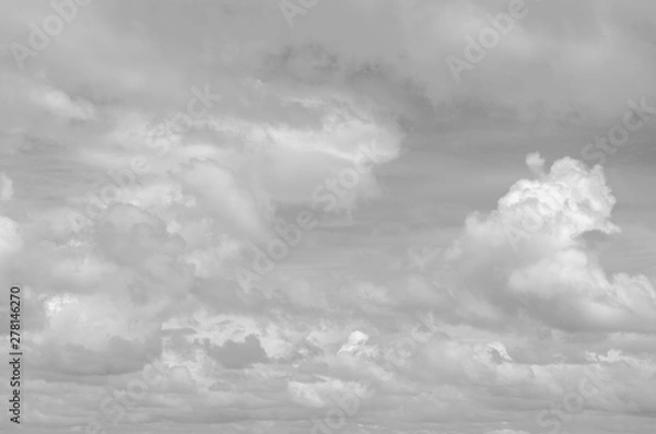 Obraz Gray sky with white clouds with blurred pattern background