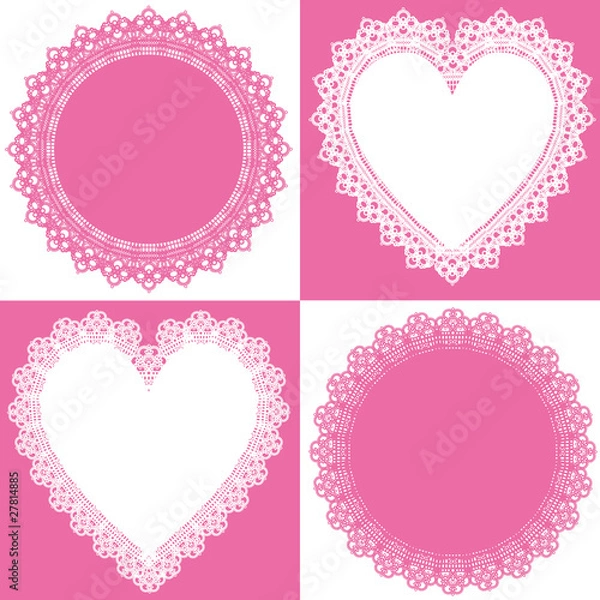 Fototapeta circle and heart lace 2