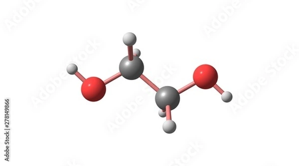Obraz Ethylene glycol molecular structure isolated on white