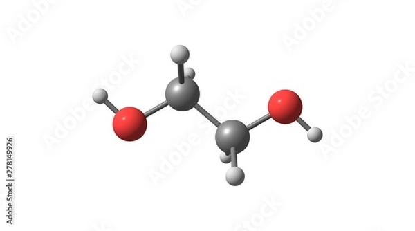 Fototapeta Ethylene glycol molecular structure isolated on white