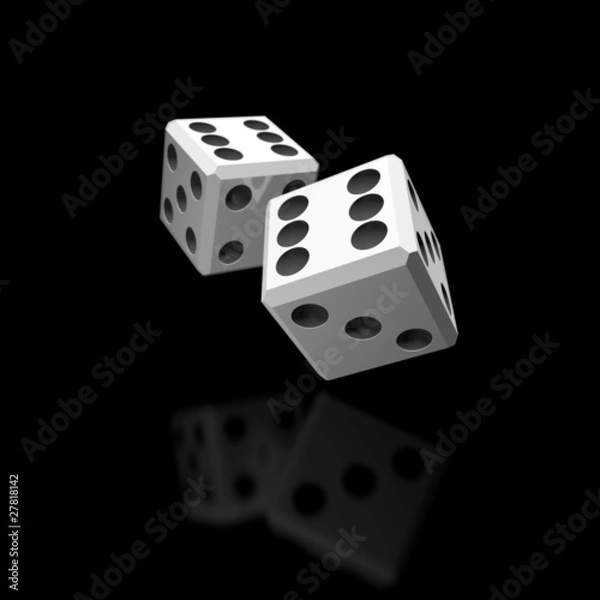 Obraz two white dices
