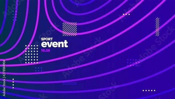 Fototapeta Layout design with dynamic shapes for event, tournament or championship. Sport background.