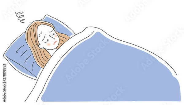 Obraz 不眠症の女性のイラスト