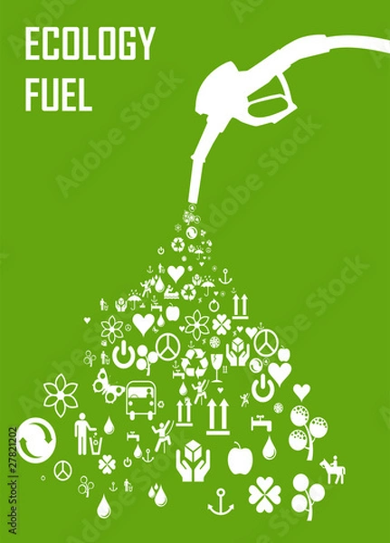 Fototapeta Eco fuel vector concept made with icons