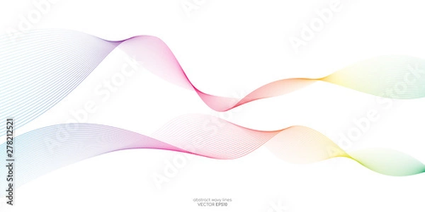 Obraz Abstract vector colorful wave line flowing isolated on white background for design elements in concept technology, music, science, A.I.
