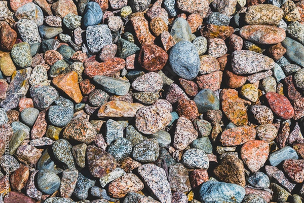 Fototapeta Background of small colorful pebbles