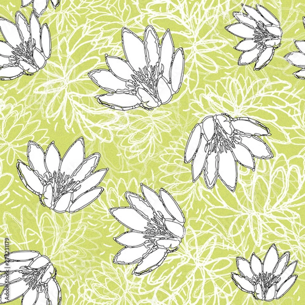 Obraz Water Lily Pattern Hand Drawn