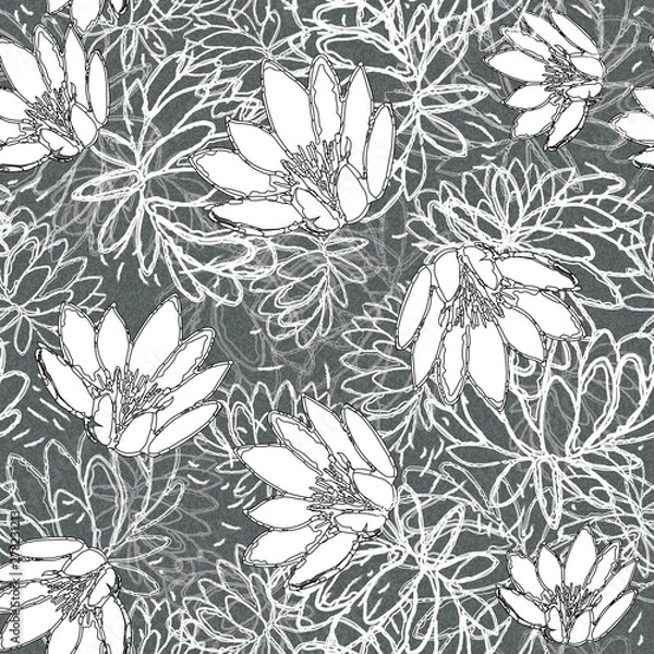 Obraz Water Lily Pattern Hand Drawn