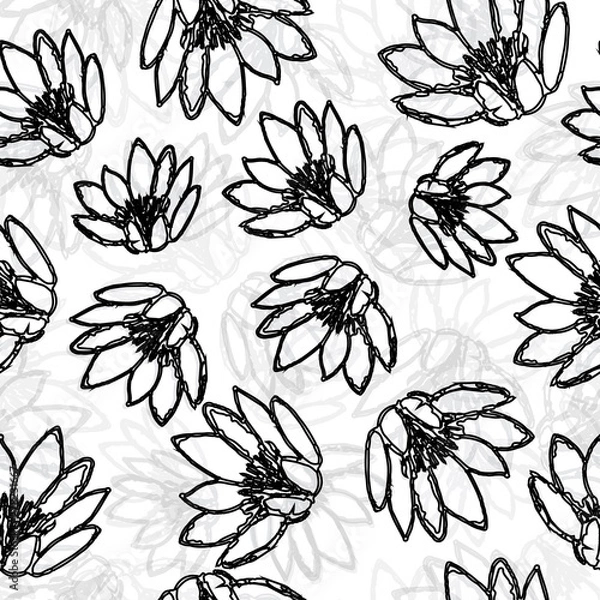 Obraz Water Lily Pattern Hand Drawn