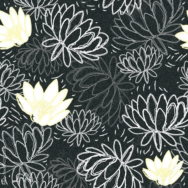 Obraz Water Lily Pattern Hand Drawn