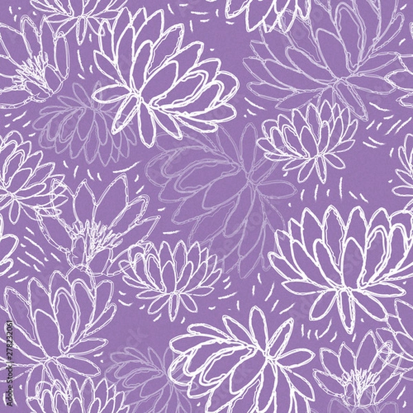 Obraz Water Lily Pattern Hand Drawn