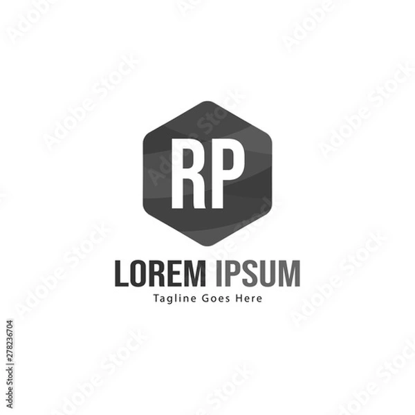Fototapeta Initial RP logo template with modern frame. Minimalist RP letter logo vector illustration